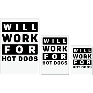                       UDNAG Untearable Waterproof Stickers 155GSM 'Dog | Will Work For' A4 x 1pc, A5 x 1pc & A6 x 2pc                                              