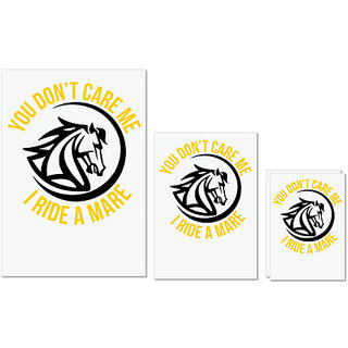 UDNAG Untearable Waterproof Stickers 155GSM 'Horse | you don't care me i ride a mare' A4 x 1pc, A5 x 1pc & A6 x 2pc UDNAG Untearable Waterproof Stickers 155GSM 'Horse | you don't care me i ride a mare' A4 x 1pc, A5 x 1pc & A6 x 2pc
