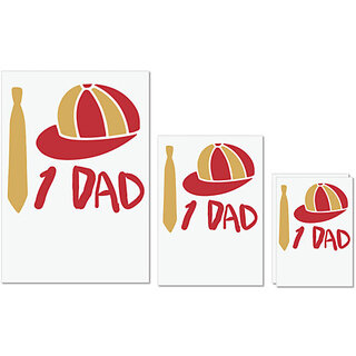                       UDNAG Untearable Waterproof Stickers 155GSM 'Dad Father | 1 Dad,' A4 x 1pc, A5 x 1pc & A6 x 2pc                                              