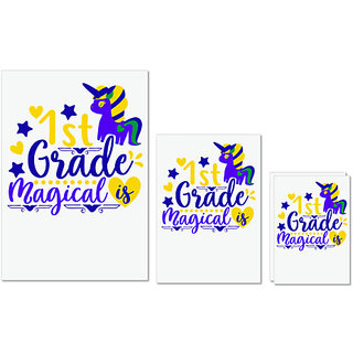                       UDNAG Untearable Waterproof Stickers 155GSM '1st Grade | 1st grade magical' A4 x 1pc, A5 x 1pc & A6 x 2pc                                              