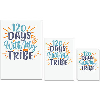                       UDNAG Untearable Waterproof Stickers 155GSM 'Tribe | 120 days with my tribee' A4 x 1pc, A5 x 1pc & A6 x 2pc                                              