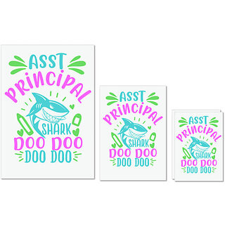 UDNAG Untearable Waterproof Stickers 155GSM 'Principal | asst principal shark doo doo' A4 x 1pc, A5 x 1pc & A6 x 2pc UDNAG Untearable Waterproof Stickers 155GSM 'Principal | asst principal shark doo doo' A4 x 1pc, A5 x 1pc & A6 x 2pc