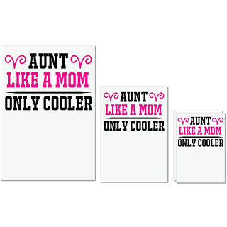                       UDNAG Untearable Waterproof Stickers 155GSM 'Aunt | aunt like a mom only cooler' A4 x 1pc, A5 x 1pc & A6 x 2pc                                              