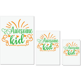                       UDNAG Untearable Waterproof Stickers 155GSM 'Kid | Awesome kid' A4 x 1pc, A5 x 1pc & A6 x 2pc                                              
