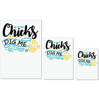 UDNAG Untearable Waterproof Stickers 155GSM 'Chicks | chicks dig me' A4 x 1pc, A5 x 1pc & A6 x 2pc UDNAG Untearable Waterproof Stickers 155GSM 'Chicks | chicks dig me' A4 x 1pc, A5 x 1pc & A6 x 2pc