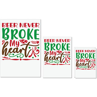                       UDNAG Untearable Waterproof Stickers 155GSM 'Beer | beer never broke my heart' A4 x 1pc, A5 x 1pc & A6 x 2pc                                              