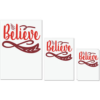 UDNAG Untearable Waterproof Stickers 155GSM 'Believe | believee' A4 x 1pc, A5 x 1pc & A6 x 2pc UDNAG Untearable Waterproof Stickers 155GSM 'Believe | believee' A4 x 1pc, A5 x 1pc & A6 x 2pc