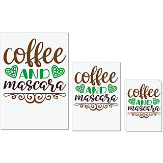                       UDNAG Untearable Waterproof Stickers 155GSM 'Coffee Maskara | coffee and mascara' A4 x 1pc, A5 x 1pc & A6 x 2pc                                              