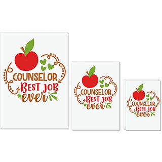                       UDNAG Untearable Waterproof Stickers 155GSM 'Counselor | counselor best job ever' A4 x 1pc, A5 x 1pc & A6 x 2pc                                              