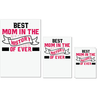UDNAG Untearable Waterproof Stickers 155GSM 'Mom | BEST MOM IN THE HISTORY OF EVER' A4 x 1pc, A5 x 1pc & A6 x 2pc UDNAG Untearable Waterproof Stickers 155GSM 'Mom | BEST MOM IN THE HISTORY OF EVER' A4 x 1pc, A5 x 1pc & A6 x 2pc