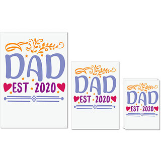                       UDNAG Untearable Waterproof Stickers 155GSM 'Father | Dad, est 2020' A4 x 1pc, A5 x 1pc & A6 x 2pc                                              
