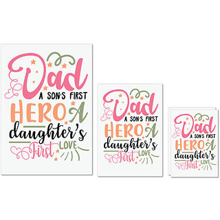 UDNAG Untearable Waterproof Stickers 155GSM 'Dad | A sons first hero' A4 x 1pc, A5 x 1pc & A6 x 2pc UDNAG Untearable Waterproof Stickers 155GSM 'Dad | A sons first hero' A4 x 1pc, A5 x 1pc & A6 x 2pc