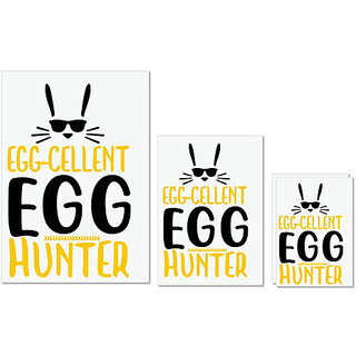                       UDNAG Untearable Waterproof Stickers 155GSM 'Easter | egg cellent egg hunter' A4 x 1pc, A5 x 1pc & A6 x 2pc                                              