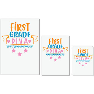 UDNAG Untearable Waterproof Stickers 155GSM 'School Teacher | first grade diva' A4 x 1pc, A5 x 1pc & A6 x 2pc UDNAG Untearable Waterproof Stickers 155GSM 'School Teacher | first grade diva' A4 x 1pc, A5 x 1pc & A6 x 2pc