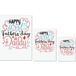                       UDNAG Untearable Waterproof Stickers 155GSM 'Dad Daddy | Happy first fathers day daddy' A4 x 1pc, A5 x 1pc & A6 x 2pc                                              