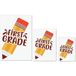                       UDNAG Untearable Waterproof Stickers 155GSM 'School Teacher | first gradee' A4 x 1pc, A5 x 1pc & A6 x 2pc                                              