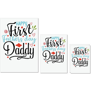                       UDNAG Untearable Waterproof Stickers 155GSM 'Father | Happy first fathers day daddy' A4 x 1pc, A5 x 1pc & A6 x 2pc                                              