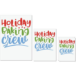                       UDNAG Untearable Waterproof Stickers 155GSM 'Crew | holiday baking crew' A4 x 1pc, A5 x 1pc & A6 x 2pc                                              