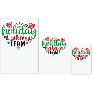                       UDNAG Untearable Waterproof Stickers 155GSM 'holiday | holiday baking team' A4 x 1pc, A5 x 1pc & A6 x 2pc                                              