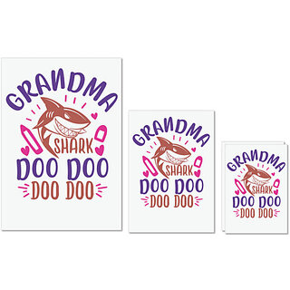UDNAG Untearable Waterproof Stickers 155GSM 'Shark | grandma shark doo doo' A4 x 1pc, A5 x 1pc & A6 x 2pc UDNAG Untearable Waterproof Stickers 155GSM 'Shark | grandma shark doo doo' A4 x 1pc, A5 x 1pc & A6 x 2pc