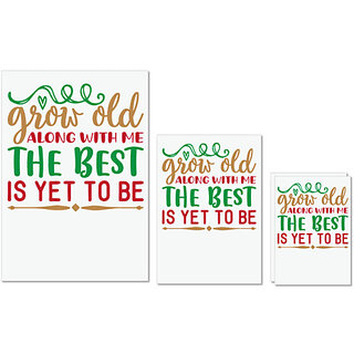                       UDNAG Untearable Waterproof Stickers 155GSM 'grow old along with me the best is yet to be' A4 x 1pc, A5 x 1pc & A6 x 2pc                                              