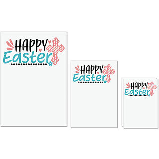                       UDNAG Untearable Waterproof Stickers 155GSM 'Easter | happy easter' A4 x 1pc, A5 x 1pc & A6 x 2pc                                              