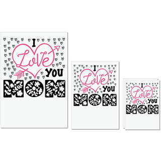                       UDNAG Untearable Waterproof Stickers 155GSM 'I love you mom' A4 x 1pc, A5 x 1pc & A6 x 2pc                                              