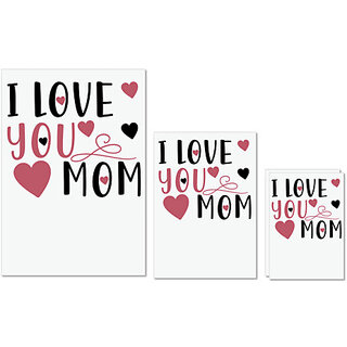                       UDNAG Untearable Waterproof Stickers 155GSM 'Mother | I love you mom' A4 x 1pc, A5 x 1pc & A6 x 2pc                                              