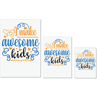                       UDNAG Untearable Waterproof Stickers 155GSM 'Kids | I make awesome kids,' A4 x 1pc, A5 x 1pc & A6 x 2pc                                              