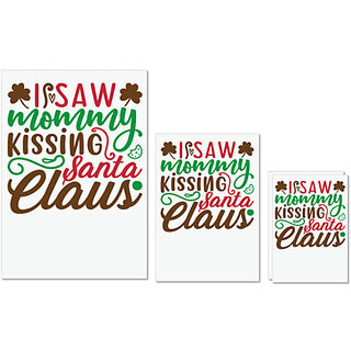                       UDNAG Untearable Waterproof Stickers 155GSM 'Christmas Santa | i saw mommy santa claus' A4 x 1pc, A5 x 1pc & A6 x 2pc                                              