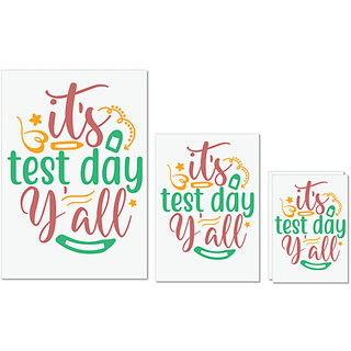                       UDNAG Untearable Waterproof Stickers 155GSM 'Test Day | it's test day y'all' A4 x 1pc, A5 x 1pc & A6 x 2pc                                              