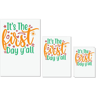                       UDNAG Untearable Waterproof Stickers 155GSM 'First Day | it's the first day y'all' A4 x 1pc, A5 x 1pc & A6 x 2pc                                              