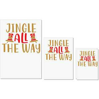                       UDNAG Untearable Waterproof Stickers 155GSM 'Christmas Santa | Jingle all the way' A4 x 1pc, A5 x 1pc & A6 x 2pc                                              