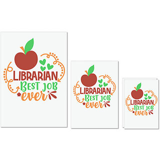 UDNAG Untearable Waterproof Stickers 155GSM 'Librarian | librarian best job ever' A4 x 1pc, A5 x 1pc & A6 x 2pc UDNAG Untearable Waterproof Stickers 155GSM 'Librarian | librarian best job ever' A4 x 1pc, A5 x 1pc & A6 x 2pc