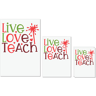                       UDNAG Untearable Waterproof Stickers 155GSM 'Love | live love teach' A4 x 1pc, A5 x 1pc & A6 x 2pc                                              