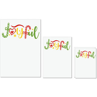                       UDNAG Untearable Waterproof Stickers 155GSM 'Christmas Santa | joyful2' A4 x 1pc, A5 x 1pc & A6 x 2pc                                              