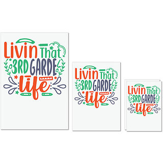                       UDNAG Untearable Waterproof Stickers 155GSM 'School Teacher | livin that 3rd garde life' A4 x 1pc, A5 x 1pc & A6 x 2pc                                              