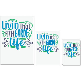                       UDNAG Untearable Waterproof Stickers 155GSM 'School Teacher | livin that 4th garde life' A4 x 1pc, A5 x 1pc & A6 x 2pc                                              