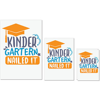                       UDNAG Untearable Waterproof Stickers 155GSM 'kinder garten nailed it' A4 x 1pc, A5 x 1pc & A6 x 2pc                                              