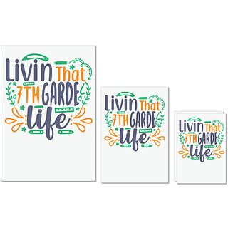                       UDNAG Untearable Waterproof Stickers 155GSM 'School Teacher | livin that 7th garde life' A4 x 1pc, A5 x 1pc & A6 x 2pc                                              