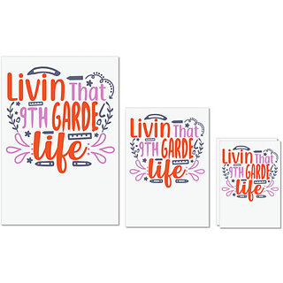 UDNAG Untearable Waterproof Stickers 155GSM 'Teacher | livin that 9th garde life' A4 x 1pc, A5 x 1pc & A6 x 2pc UDNAG Untearable Waterproof Stickers 155GSM 'Teacher | livin that 9th garde life' A4 x 1pc, A5 x 1pc & A6 x 2pc