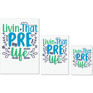                       UDNAG Untearable Waterproof Stickers 155GSM 'School Teacher | livin that pre life' A4 x 1pc, A5 x 1pc & A6 x 2pc                                              