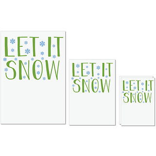                       UDNAG Untearable Waterproof Stickers 155GSM 'Snow | let snow' A4 x 1pc, A5 x 1pc & A6 x 2pc                                              