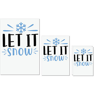                       UDNAG Untearable Waterproof Stickers 155GSM 'Snow | let snoww' A4 x 1pc, A5 x 1pc & A6 x 2pc                                              