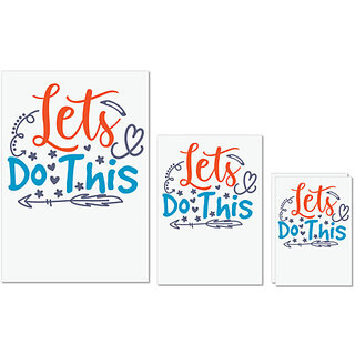                       UDNAG Untearable Waterproof Stickers 155GSM 'lets do this' A4 x 1pc, A5 x 1pc & A6 x 2pc                                              