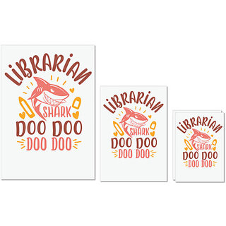 UDNAG Untearable Waterproof Stickers 155GSM 'Shark | librarian shark doo doo' A4 x 1pc, A5 x 1pc & A6 x 2pc UDNAG Untearable Waterproof Stickers 155GSM 'Shark | librarian shark doo doo' A4 x 1pc, A5 x 1pc & A6 x 2pc