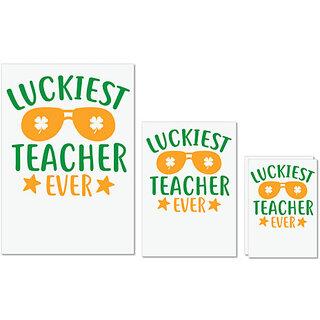 UDNAG Untearable Waterproof Stickers 155GSM 'Teacher | LUCKIEST teacher ever' A4 x 1pc, A5 x 1pc & A6 x 2pc UDNAG Untearable Waterproof Stickers 155GSM 'Teacher | LUCKIEST teacher ever' A4 x 1pc, A5 x 1pc & A6 x 2pc