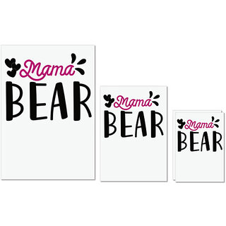                       UDNAG Untearable Waterproof Stickers 155GSM 'Mom | MAMA BEAR' A4 x 1pc, A5 x 1pc & A6 x 2pc                                              