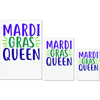                       UDNAG Untearable Waterproof Stickers 155GSM 'Queen | mardi gras QUEEN' A4 x 1pc, A5 x 1pc & A6 x 2pc                                              