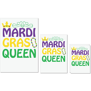                       UDNAG Untearable Waterproof Stickers 155GSM 'mardi gras QUEEN' A4 x 1pc, A5 x 1pc & A6 x 2pc                                              